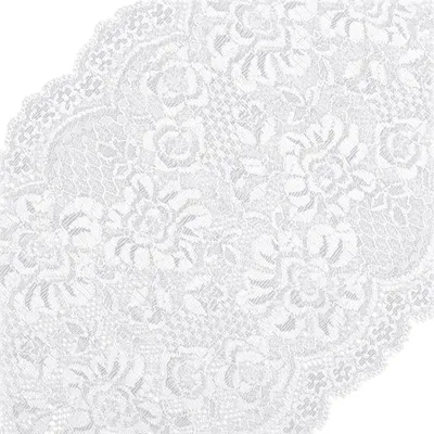 Elastische Spitze Blumenmotiv ab 0,5m x 18cm Spitzenborte Dessousspitze Tischband weiß