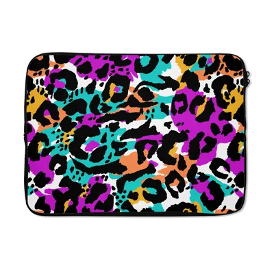 Produktbild von MuchoWow® Laptop Hülle 14 ZollRegenbogen - Panther - Muster Laptoptasche - Laptoptasche - Stoßsicher - Schutzhaube