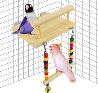Produktbild von Vogelspielzeug, hängendes papageienspielzeug, Sporttisch mit Hängebrückenschaukel