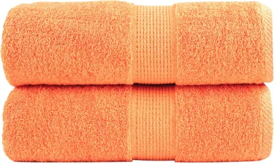 Produktbild von "2026 MODERNE"Premium Waschhandtücher SOLUND 2er set - modernes Design -Orange 30x30cm 600 g/m² DE658396 - Handtücher
