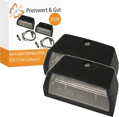 Produktbild von 2 STK Kennzeichenleuchte Anhänger mit Leuchtmittel 12V C5W E11 Gr 68 x 38 mm