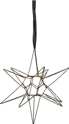 Produktbild von Hängender 3D Metallstern Lizzy 60 LEDs schwarz, Ø 47cm