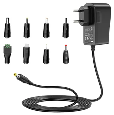 Obrázek produktu pro Napájecí adaptér 5V 2A, AC/DC nabíječka s 8 DC konektory pro elektroniku