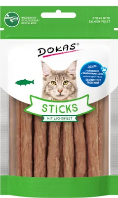 Produktbild von Dokas Sticks mit Lachsfilet 30 g
