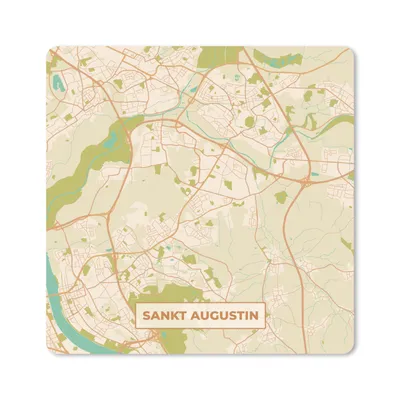 Produktbild von MuchoWow® Mauspad Mousepad Sankt Augustin - Jahrgang - Karte - Stadtplan 20x20 cm - Mousepads - Maus Mat - Pad - Mausunterlage - Desk Mat - Bureauartikeln