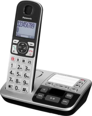 Immagine prodotto di Panasonic KX-TGE520 - Telefono cordless - Segreteria telefonica con ID chiamante - DECT\GAP - Nero, Argento