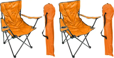 Produktbild von 2'er Set Anglersessel mit Getränkehalter und Tasche Orange