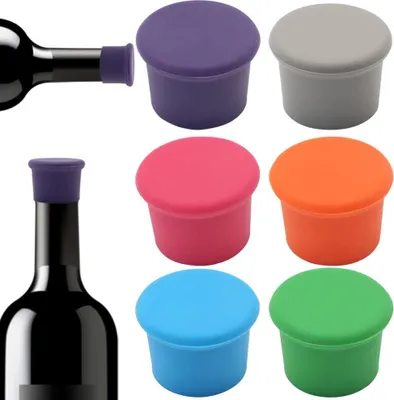 Produktbild von Silikon-Flaschenverschluss 6 Stück, Auslaufsicher, Mehrfarbig, Für Wein Rotwein Champagner Limonade