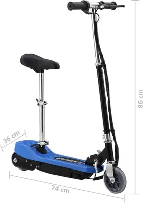 Image de vidaXL E-Scooter avec siège 120 W bleu