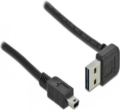 Produktbild von 83545 - Kabel EASY-USB2.0-A Stecker gewinkelt oben / unten > USB 2.0 Typ Mini-B Stecker, 3 m