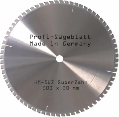 Produktbild von HM SWZ Kreissägeblatt 500 x 30 Z= 72 SUPER nagelfest Sägeblatt für Bauholz Naturholz Brennholz Hartholz Schalholz Faserplatten Leimholz zum Sägen mit Wippsäge Tischkreissäge Kreissäge Brennholzsäge