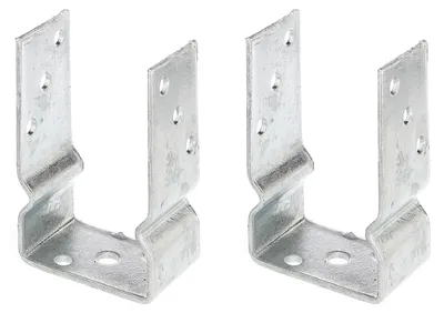 Zdjęcie produktu dla Alberts 2 x wsporniki słupków w kształcie litery U, 91x150 mm, ocynkowane ogniowo, do przykręcenia, głębokość 60 mm