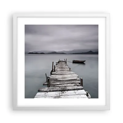 Produktbild von Gerahmtes Poster - Weißer Rahmen - Brücke See - 40x40 cm - Wand Bild - Wanddeko - Wandbilder - Kunstposter - Wandposter - Bilderrahmen - Bilder - Kunstdruck - Wandbild - P2WAC40x40-3547