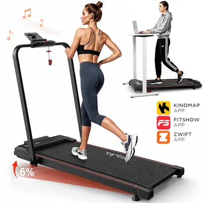 Produktbild von Laufband klappbar 3 in 1 mit 6% Steigung , 1–12 km/h, LCD Display bis 120 kg