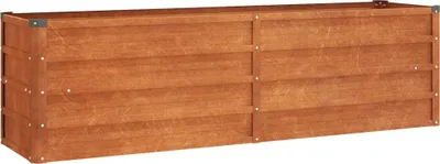 Zdjęcie produktu dla Podwyższona donica, rdzawa, 160x40x45 cm, stal kortenowska