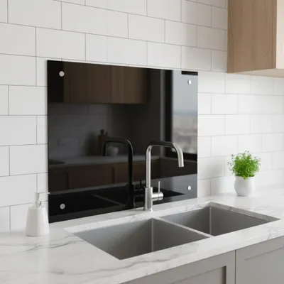 Obrázek produktu pro Kuchyňský splashback 70x50cm splashback dlaždice backsplash sporák splashback černá