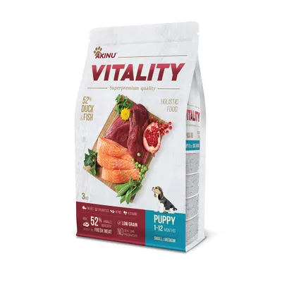 Obrázek produktu pro Akinu VITALITY Kachní & rybí granule krmivo pro štěňata malých a středních plemen 3 kg