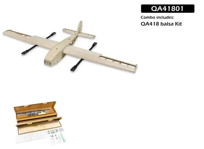 Produktbild von QA418 RC Flugzeug - VTOL Multirotor Trainer - 1,8 m Spannweite - Balsaholz Bausatz ohne Elektronik - 8 Kanal MODE2 - Outdoor - KIT QA41801