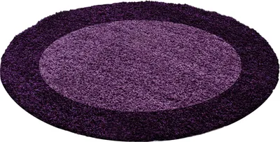 Produktbild von Hochflor Teppich Lux rund, Farbe: Violett, Größe:160 cm rund