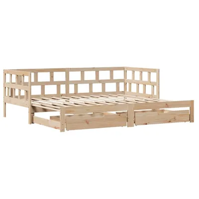 Image de Lit de jour avec gigogne et tiroirs sans matelas 80x200 cm