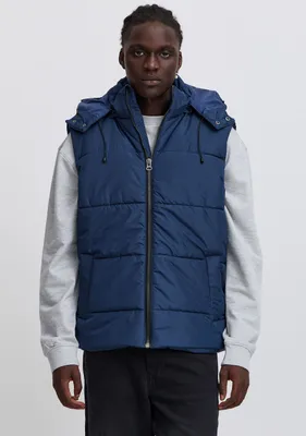 Produktbild von Blend BHVest Herren Weste Steppweste Outdoor-Weste mit Kapuze Kordelzug Stehkragen Regular fit