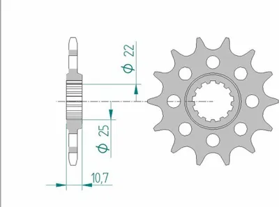 Produktbild von AFAM Stahl Standard Ritzel vorne - 520