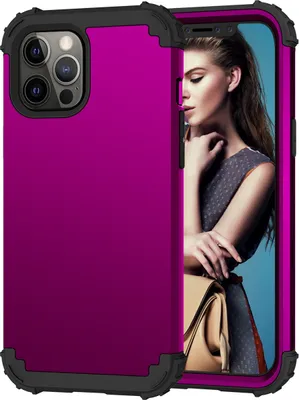 Produktbild von iPhone 12 / 12 Pro Hülle, 3 in 1 Hybrid PC TPU Stossfest Robust Schutzhülle für iPhone 12 / 12 Pro Lila