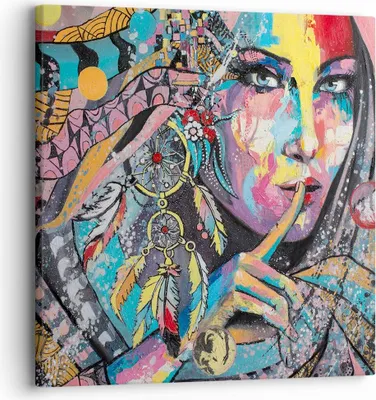 Produktbild von Bild auf Leinwand - Leinwandbild - frau folklore - 30x30cm - Wand Bild - Wanddeko - Wandbilder - Leinwanddruck - Bilder - Kunstdruck - Wanddekoration - Leinwand bilder - Wandkunst - AC30x30-3427