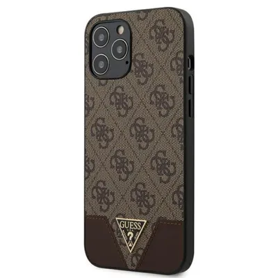 Zdjęcie produktu dla Etui Guess 4G Triangle do iPhone'a 12 Pro Max GUHCP12LPU4GHBR, Brązowe