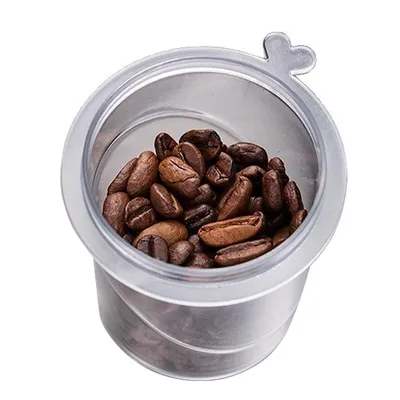 Produktbild von Kaffee-Dosierbecher, transparenter Dosierbecher für Espressosiebträger, zur Anzeige der Kaffeemahlqualität