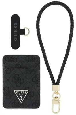 Obrázok produktu pre Sada peňaženky + remienok na ruku Guess Triangle Magsafe čierna