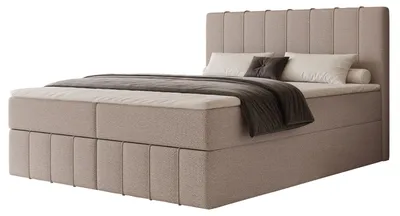 Produktbild von Boxspringbett NOVA 180x200 Paneel-Optik Bettkasten Bonellmatratze Kakao