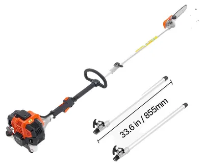 Obrázok produktu pre Benzínová motorová píla, dvojtaktný motor, nastaviteľný uhol rezu, 10 palcov, 43 cm³, otočná