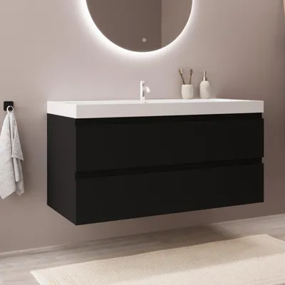 Produktbild von LOMAZOO Badezimmermöbel - Mat Schwarz - Badmöbel - 100 cm