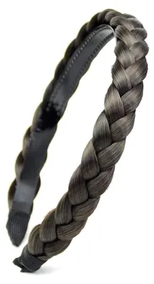 Imagen del producto de Diadema con trenzas de pelo sintético (marrón oscuro)