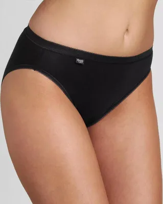 Produktbild von Sloggi Women Basic+ Tai (4-pack), dames slip, zwart