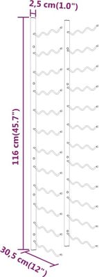 vidaXL Wand-Weinregal für 36 Flaschen 2 Stk. Weiß Eisen