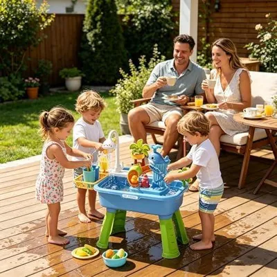 Produktbild von Wasserspieltisch Sensorische Aktivitätsspielzeuge für den Sommer | Outdoor-Wasserspieltisch für Garten, Park, Sommer, Kita, Vorschule, Terrasse, Camping, drinnen,, Mädchen