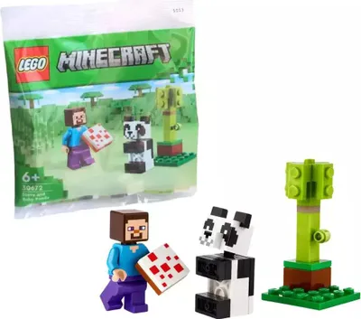 Produktbild von LEGO® Minecraft 30672 Steve mit Baby-Panda
