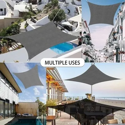 Produktbild von Sonnensegel Wasserdicht 4x5m Grau Sonnensegel Rechteckig Mit Seilen Sonnensegel Balkon 98% UV-Schutz Geeignet Für Garten, Terrasse Und Camping