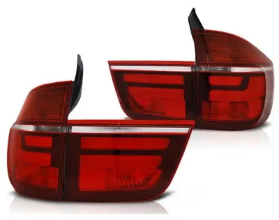 Produktbild von LED Lightbar Rückleuchten passend für BMW X5 E70 Bj. 07-10 Rot/Chrom