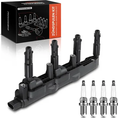 Image de Frankberg 1x Bobine d'allumage+4x Bougie d'allumage pour Mercedes-Benz A-Klasse W168 Vaneo 414 1.4L 1.6L 1.9L 2.1L 1997-2005