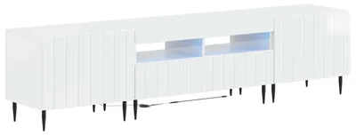 Imagen del producto de vidaXL: Mueble de TV LED de 5 piezas, blanco brillante, fabricado en material de madera