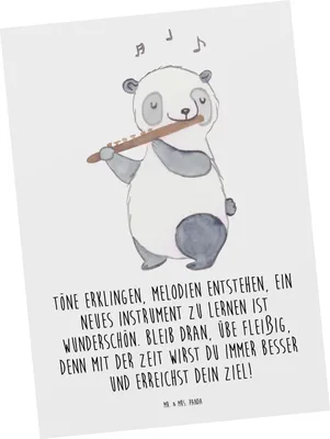 Produktbild von Mr. & Mrs. Panda Postkarte Ein neues Musikinstrument lernen - Weiß - Geschenk, bildkarte, Motivation, Instrument, Grußkarte, Zuversicht, Postkarten, Trost, Musik