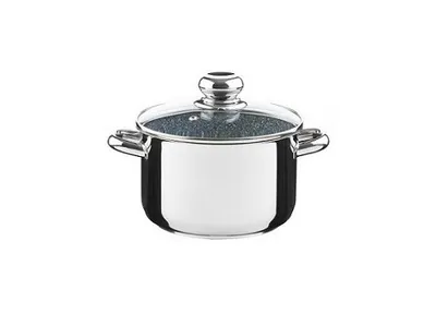 Produktbild von Cerammax Pro Standard Topf mit Deckel, Durchmesser 15 cm, Volumen 1,5 l, Keramikoberfläche grauer Granit