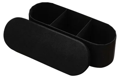 Image de VEVOR Ottomane pliable avec espace de rangement (ovale) Repose-pieds, pouf rembourré pliable pouvant supporter jusqu'à 299,37 kg, 11 x 38 x 38 cm, coffre d'ottomane pour salon chambre à coucher, couloir, noir