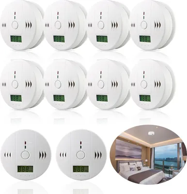 Image de Jayseuw détecteur CO blanc pack de 10 détecteurs d'incendie avertissement monoxyde de carbone 85 dB 10 pièces
