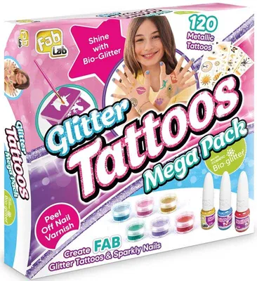Produktbild von Glitter Tattoos Mega Pack kreatives Set für Kinder