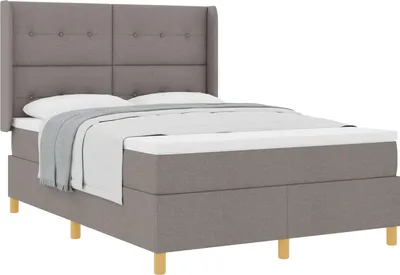 Produktbild von Boxspringbett mit Matratze Taupe 140 x 200 cm Stoff
