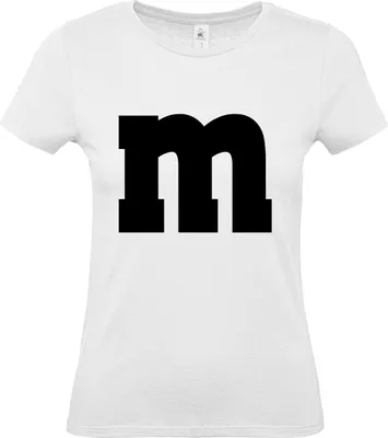 Produktbild von MM Shirt T-Shirt 100% Baumwolle M&M Damen Kostüm Verkleidung M und M Gruppen T-Shirt - Karneval Fasching JGA Festival Shirt Farbe wählen: weiß Shirt Größe wählen: S
